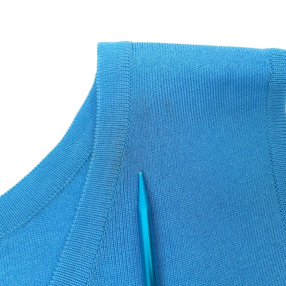 Ming Wang Twin Set Cardigan Tank Top READ Womens Size S Blue Full Zip Sweater - Picture 4 of 16